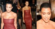 Elegancka Kourtney Kardashian w skórzanej sukience Toma Forda