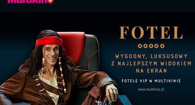Piotr Żyła jako pirat promuje fotele VIP w Multikinie