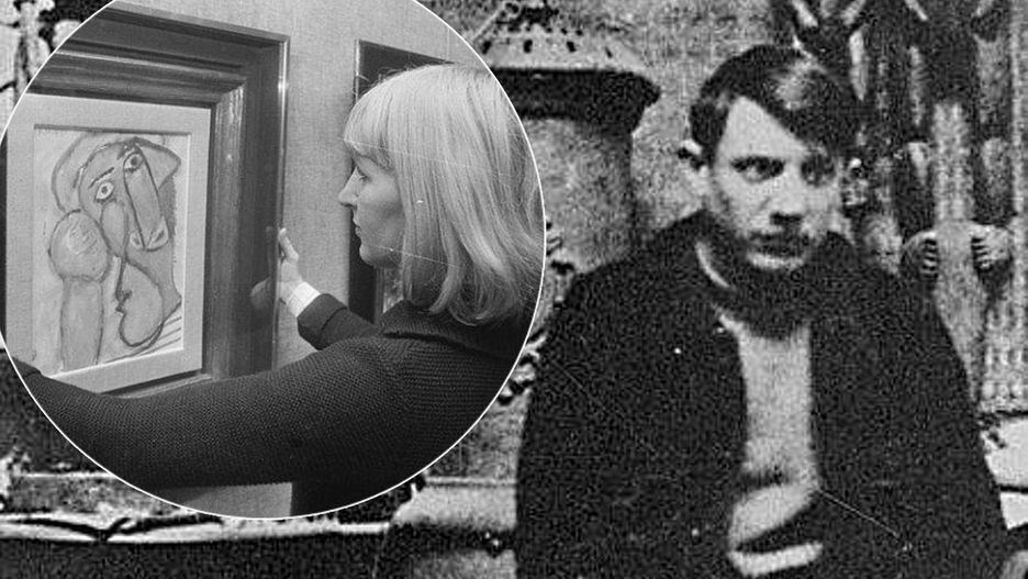 Pablo Picasso w swojej pracowni na Montmartrze