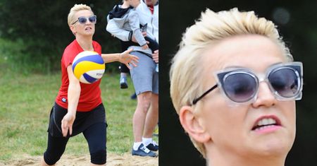 Agnieszka Hyży, Odeta Moro i Magda Steczkowska próbują grać w siatkówkę... (ZDJĘCIA)