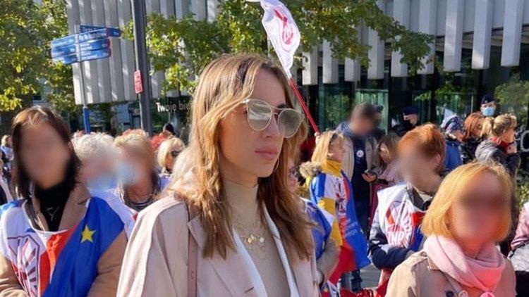 Marianna Schreiber na proteście nauczycieli 