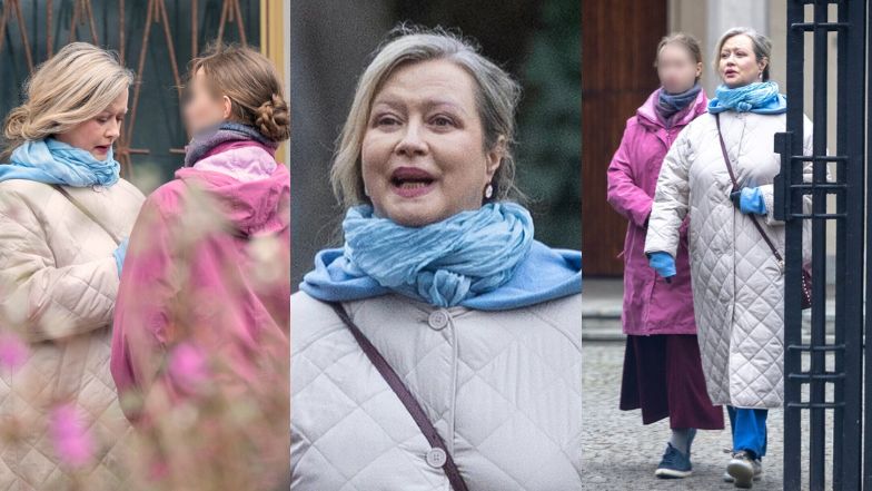 Dawno niewidziana Agnieszka Wagner snuje się z córką po mieście
