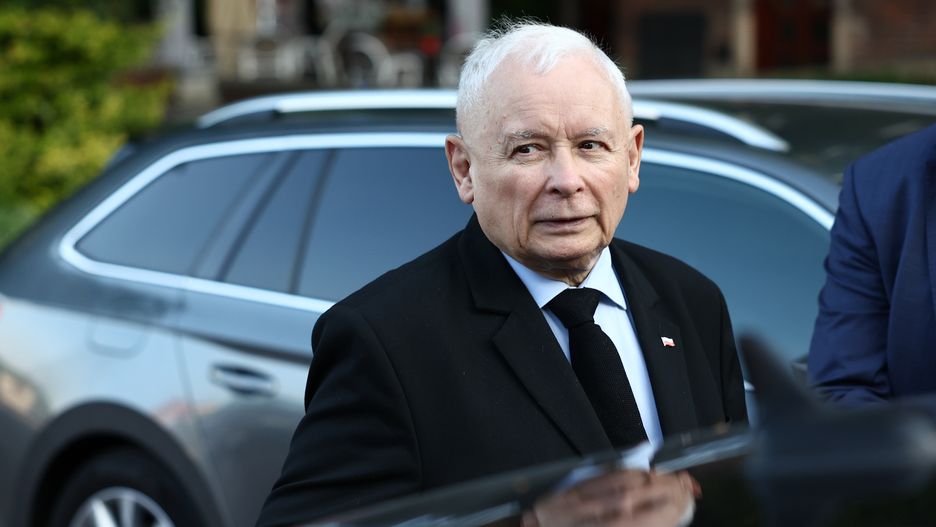 Law and Justice party leader Jaroslaw Kaczynski during the visit in the anniversary of the birthday of him and his twin brother late Polish President Lech Kaczynski, at the Wawel Castle in Krakow, Poland on June 18, 2025. (Photo by Jakub Porzycki/NurPhoto via Getty Images)