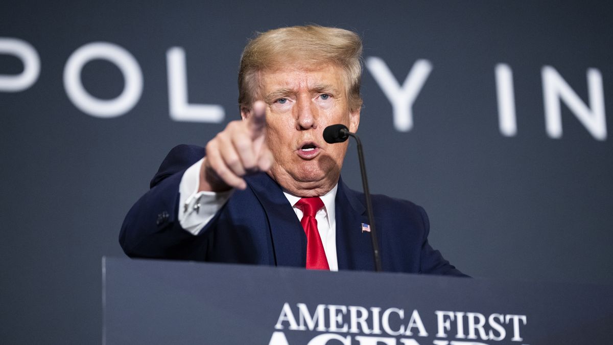 UNITED STATES - JULY 26: Former President Donald Trump addresses the America First Policy Institute's America First Agenda Summit at the Marriott Marquis on Tuesday, July 26, 2022. (Tom Williams/CQ-Roll Call, Inc via Getty Images)