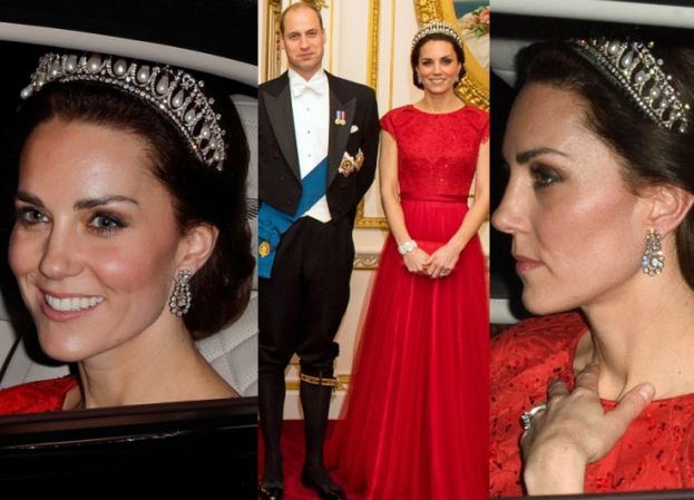 Księżna Kate w tiarze księżnej Diany w Pałacu Buckingham (ZDJĘCIA)