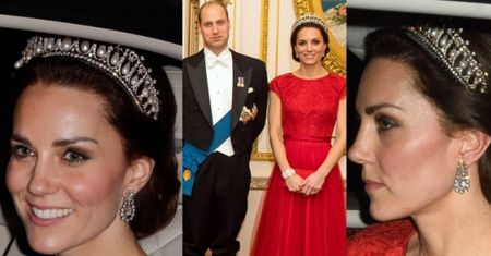 Księżna Kate w tiarze księżnej Diany w Pałacu Buckingham (ZDJĘCIA)