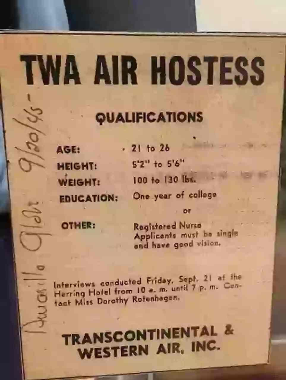 Ulotka linii TWA z 1940 roku