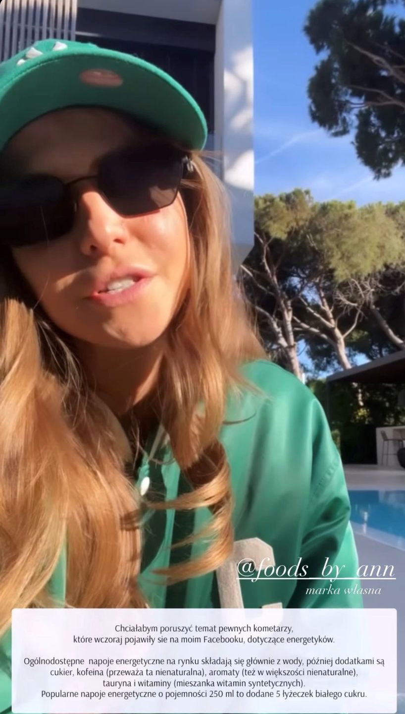 Anna Lewandowska odpowiada na krytykę "promowania energetyków"