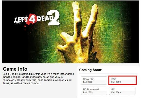 Left 4 Dead 2 na PS3? Już nie...