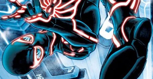 Spider-Man jako postać z filmu Tron 1
