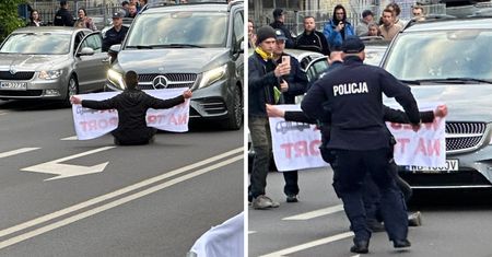 Incydent przed debatą. Próbował zablokować Trzaskowskiego