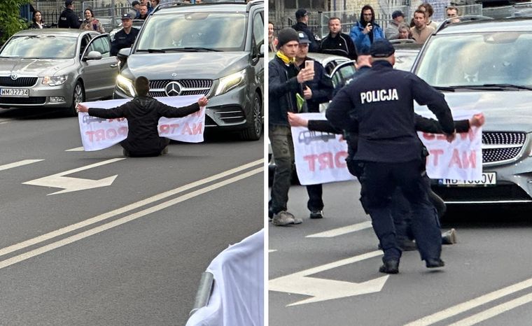 Incydent przed debatą. Próbował zablokować Trzaskowskiego