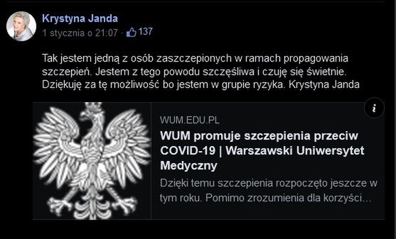 Ostatnia modyfikacja posta Krystyny Jandy.
