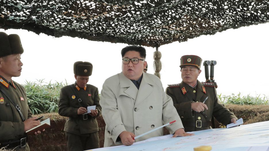North Korea launches unidentified projectiles, South Korea military says
epa08030367 (FILE) - An undated photo released by the official North Korean Central News Agency (KCNA) on 25 November 2019 shows Kim Jong Un (C), chairman of the Workers' Party of Korea and supreme commander of the armed forces of the DPRK, inspecting the defence detachment on Changrin Islet, North Korea (reissued 28 November 2019). The islet is located just north of the Northern Limit Line (NLL), a de facto maritime border with South Korea. Media reports quoting South Korea's military state that North Korea on 28 November 2019 has fired two unidentified projectiles into the sea off its coast, the first such launch in nearly a month. It comes after Pyongyang revealed it conducted artillery drills near disputed sea boundary with the South.  EPA/KCNA   EDITORIAL USE ONLY 
Dostawca: PAP/EPA.
KCNA