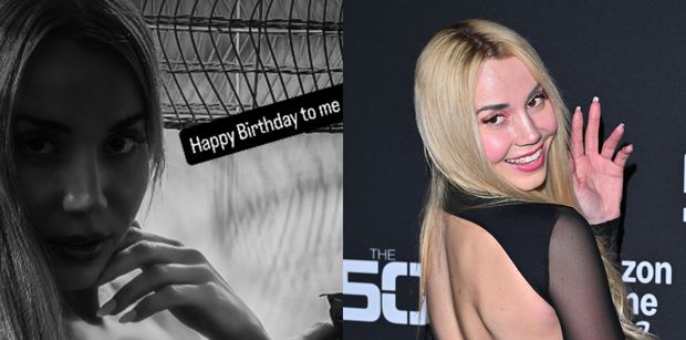 WAŻNE: Marianna Schreiber znów od ubrań stroni i turecki biust zakrywa z babeczką w dłoni. "Happy birthday to me" (FOTO)