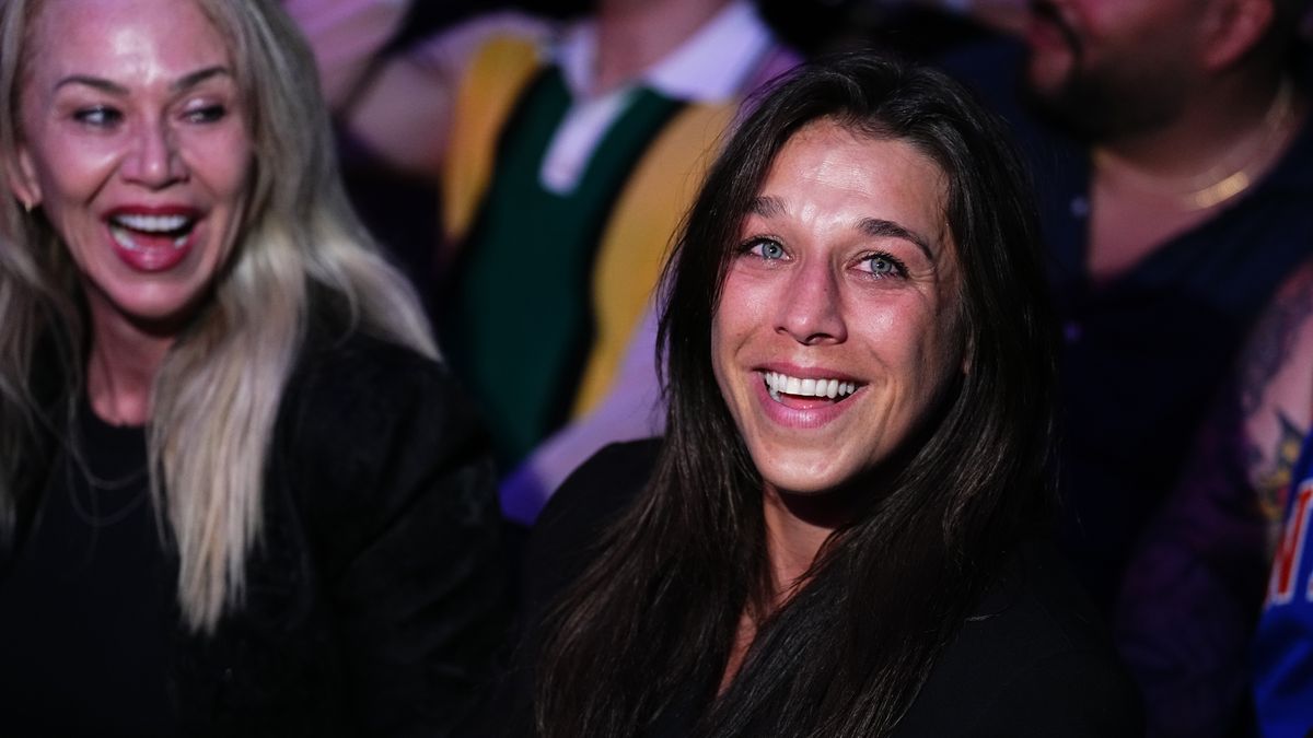 MIAMI, FLORIDA - MARCH 09: Former UFC strawweight champion Joanna Jedrzejczyk is seen in attendance during the UFC 299 event at Kaseya Center on March 09, 2024 in Miami, Florida. (Photo by Chris Unger/Zuffa LLC via Getty Images)