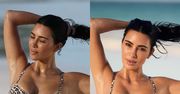 Kim Kardashian chwali się sesją w bikini. Internauci dopatrzyli się dużego RETUSZU: "Aż kłuje w oczy"