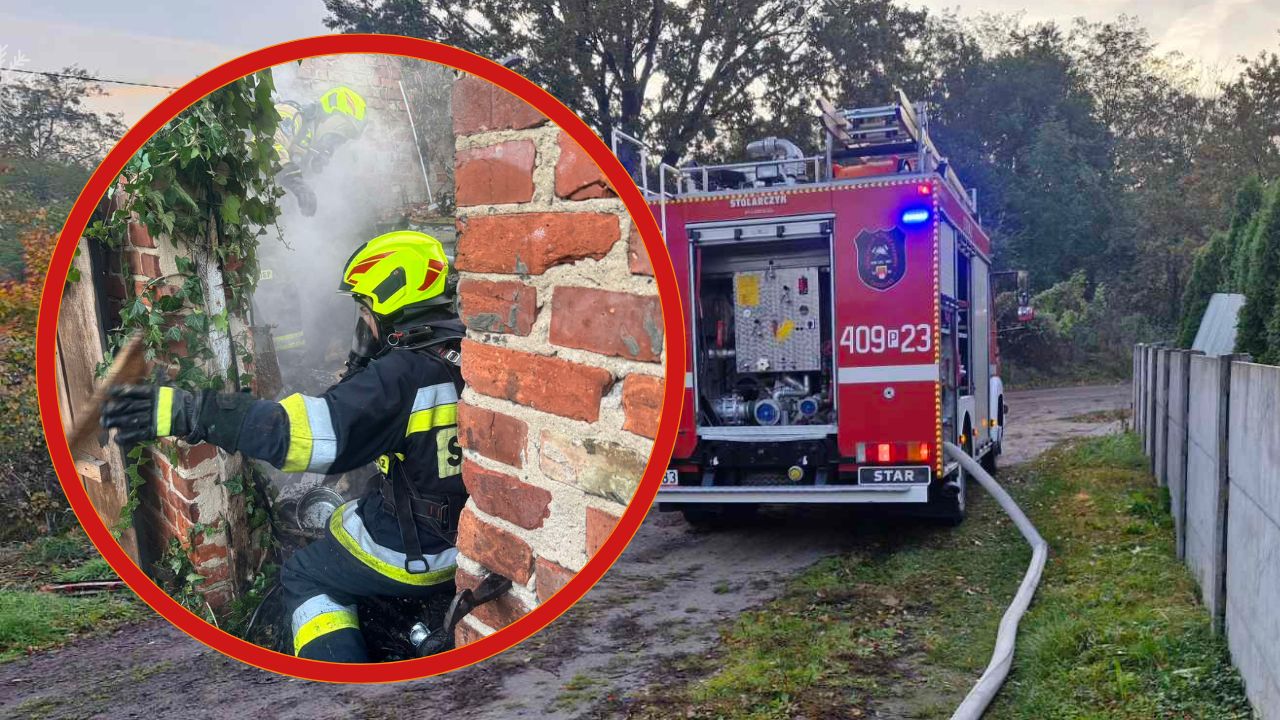 Chodzież: Strażacy walczyli z ogniem w budynku gospodarczym