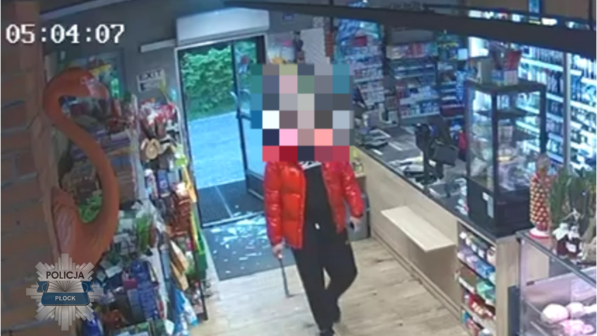 Mężczyzna z maczetą zatrzymany przez płockich policjantów [VIDEO]