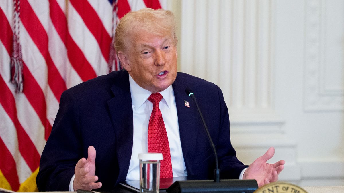 US President Donald Trump during a roundtable on rural health transformation in the East Room of the White House in Washington, DC, US, on Friday, Jan. 16, 2026. Trump urged Republican lawmakers to quickly move on a White House healthcare plan, seeking to shift the narrative on an issue that threatens his party's hold on Congress with millions of Americans facing premium hikes or the risk of lost coverage. Photographer: Aaron Schwartz/Bloomberg via Getty Images