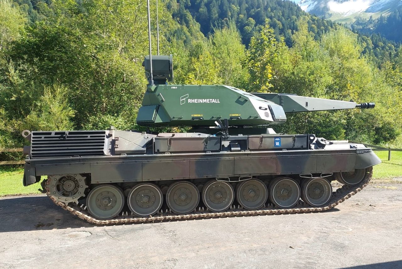 Leopard 1A5 with a mounted Skyranger 35 turret.