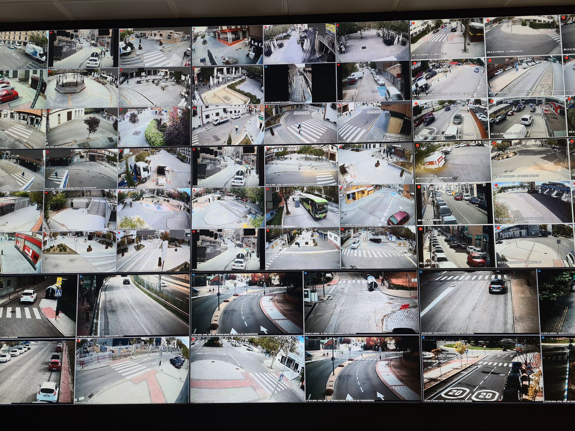 "Control room" policji w Las Rozas de Madrid