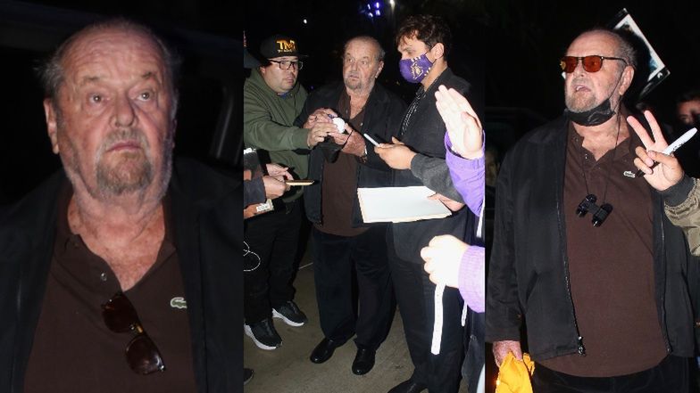 Dawno niewidziany Jack Nicholson z naburmuszoną miną rozdaje autografy przed meczem Lakersów (ZDJĘCIA)