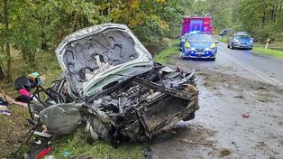 Wołów: Nie zatrzymał się do kontroli, uciekając rozbił auto