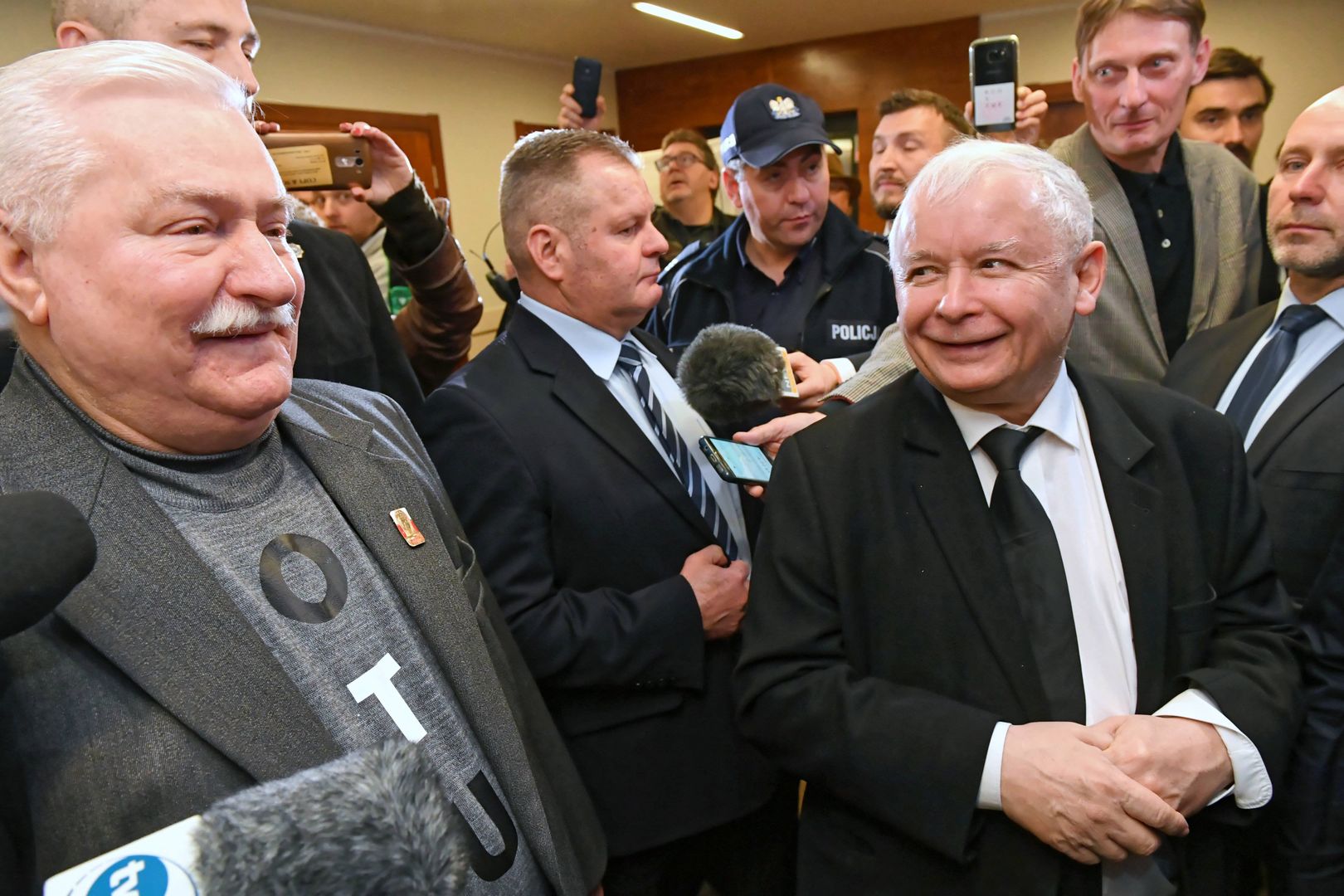 Prezes PiS Jarosław Kaczyński i były prezydent Lech Wałęsa (grudzień 2018)