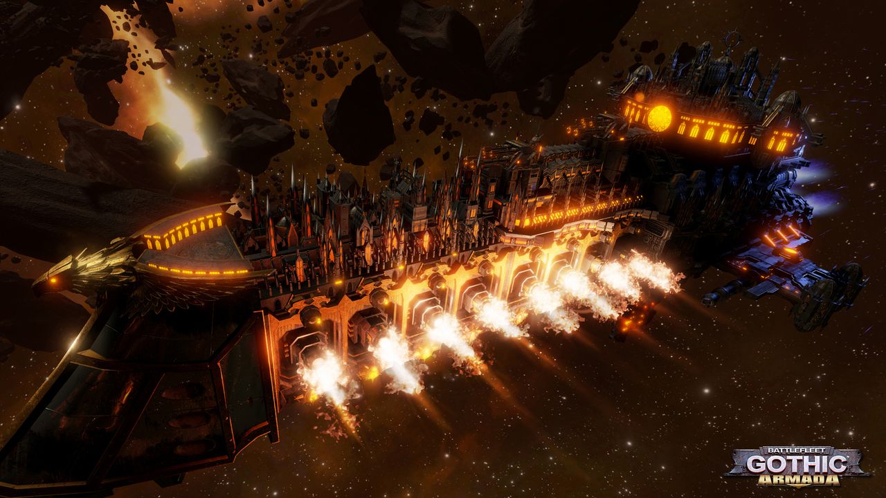 Battlefleet Gothic: Armada wygląda świetnie ze swoimi ośmiokilometrowymi statkami sunącymi przez kosmos