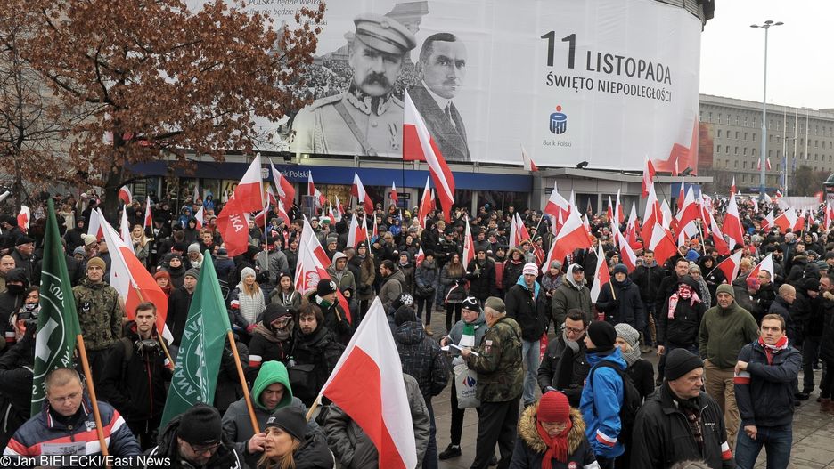 Centrum Warszawy w czasie obchodów ubiegłorocznego Dnia Niepodległości