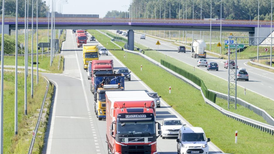 Odcinek autostrady A1 w okolicach Łodzi