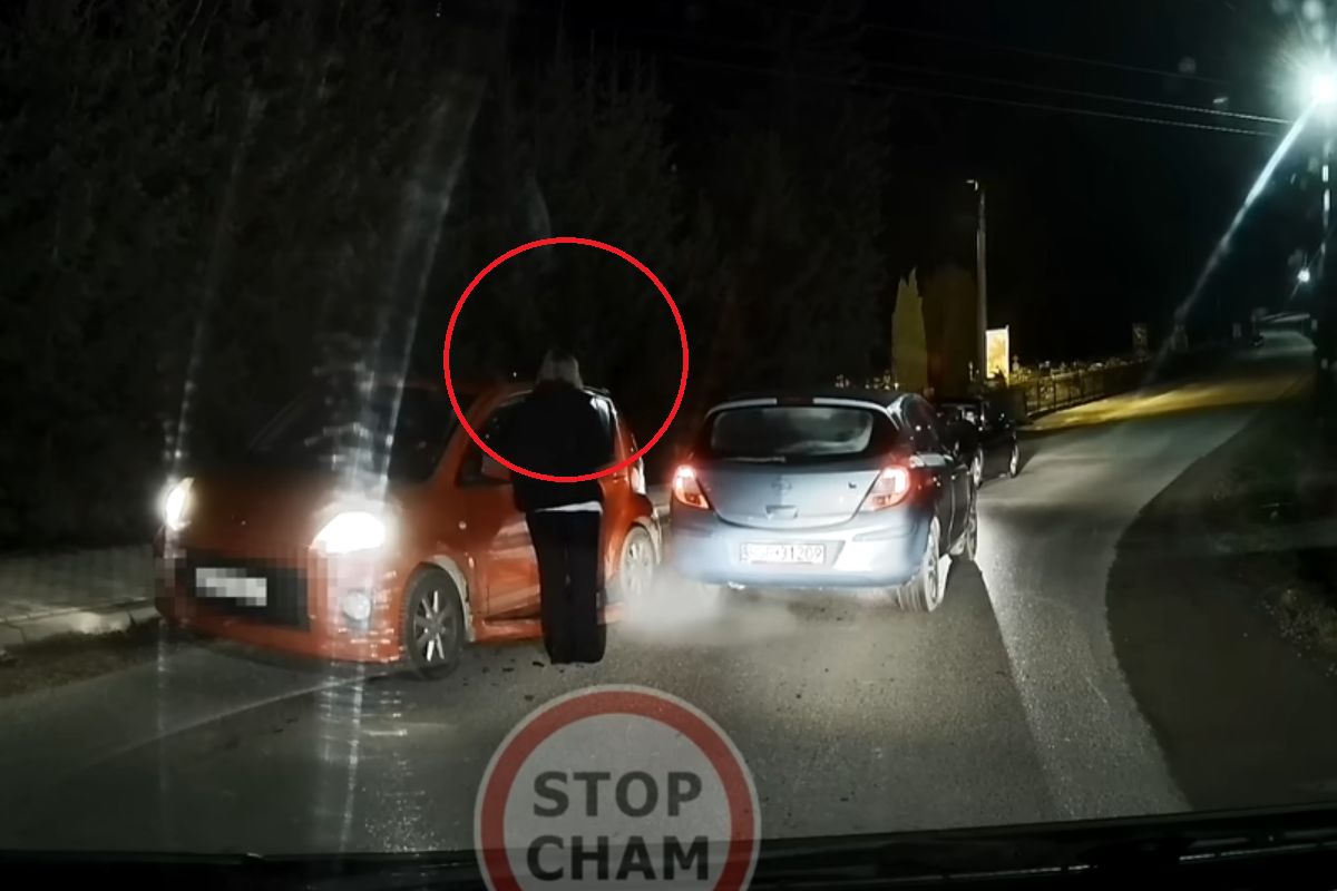 Doprowadził do kolizji, zwyzywał kobietę i odjechał. Film trafił do sieci
