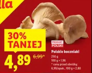 Boczniaki dostępne w dobrej cenie w dyskontach