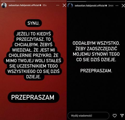 Sebastian Fabijański przeprasza Bastiana