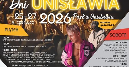 Dni Unisławia z udziałem gwiazd - będą koncerty, potańcówki i imprezy sportowe