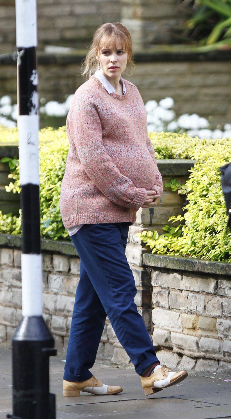 Rachel McAdams w ciąży (tu: zdjęcie z planu filmu "About Time")