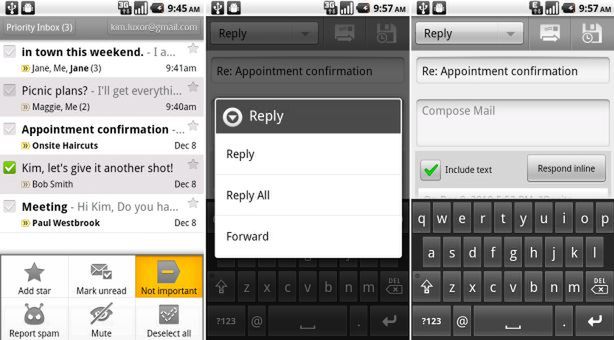 Aktualizacja Gmaila dla Androida - Priority Inbox
