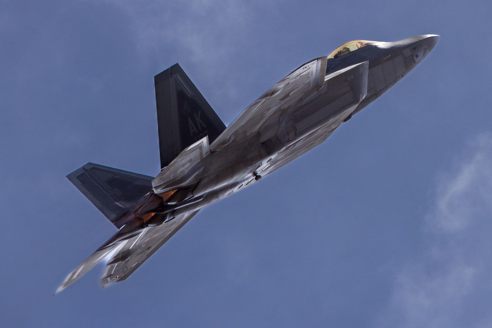 AVALON, AUSTRALIA - MARCH 03: The USAF F-22 Raptor flying during a solo handling display on March 03, 2023 in Avalon, Australia. The 2023 Australian International Airshow & Aerospace and Defence Exposition (AVALON 2023) will open on Tuesday. Organizers say that there is a 14 percent increase over the 2019 event in exhibitors, and nearly 50 percent more industry, government, defence and scientific delegations. The show comes at a time of increasing military tension in both the Asia-Pacific and North Asia. (Photo by Asanka Ratnayake/Getty Images)
