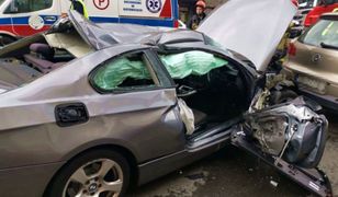 Bytom. Groźny wypadek w centrum. Uszkodzonych pięć samochodów