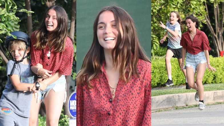 Ana de Armas bawi się z "pasierbami"