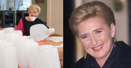 Agata Kornhauser-Duda ociepla wizerunek męża, składając przyłbice. Internauci: "Może pomoże kobietom w kwestii aborcji?"