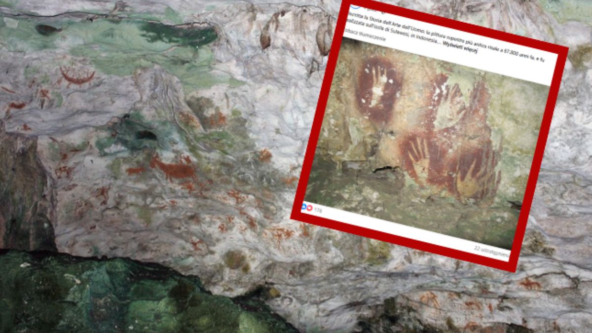 Czerwona "szponiasta dłoń" - najstarsze malowidło jaskiniowe  