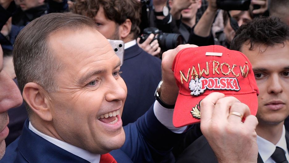 President elect Karol Nawrocki greets fans and supporters after his certification ceremony at the Royal Castle Square in Warsaw, Poland on 11 June, 2025. (Photo by Jaap Arriens/NurPhoto via Getty Images)