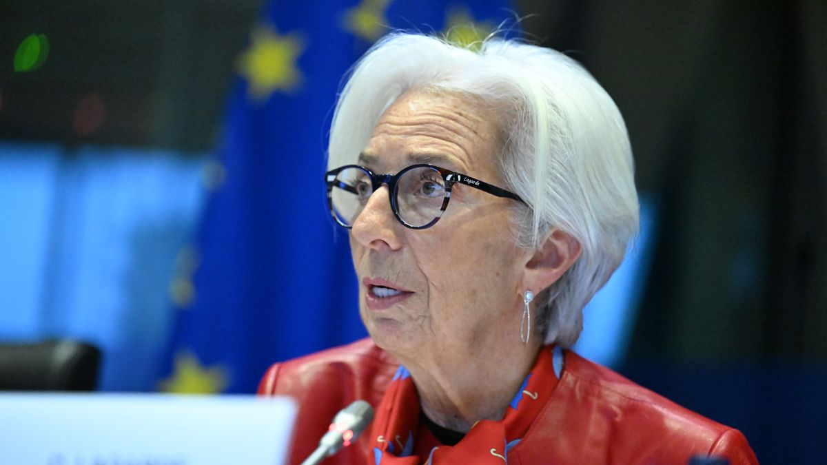 BRUSSELS, BELGIUM - NOVEMBER 27: Christine Lagarde, President of the European Central Bank speaks during the European Parliament's Committee on Economic and Monetary Affairs (ECON) meeting in Brussels, Belgium on Nevember 27, 2023. (Photo by Dursun Aydemir/Anadolu via Getty Images)