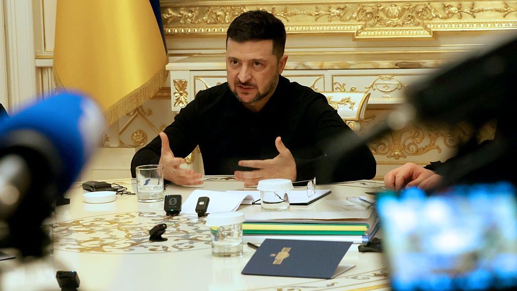 Briefing of Ukrainian President following Staff meeting in Kyiv
President of Ukraine Volodymyr Zelenskyy participates in a briefing at the Office of the President following the Staff meeting in Kyiv, Ukraine, on November 7, 2025. (Photo by Pavlo Bahmut/Ukrinform/NurPhoto via Getty Images) NO USE RUSSIA. NO USE BELARUS. (Photo by Ukrinform/NurPhoto via Getty Images)
NurPhoto
ukrainian government, international relations, briefing, european politics., political leader, ukrinform, ukrainian administration, ukrainian politics, official statement, political briefing, government meeting, ukrainian president, political event, presidential office, nurphoto, political affairs, office of the president, media, pavlo bahmut, november 7, ukrainian capital, no use russia, no use belarus, press briefing