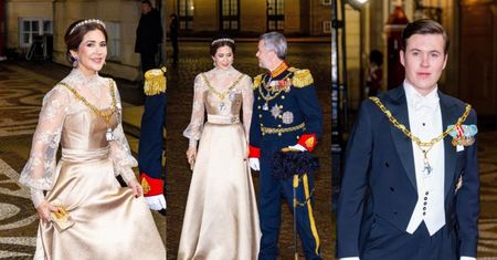 Królowa Maria i król Fryderyk z 20-letnim synem Christianem emanują elegancją na bankiecie (ZDJĘCIA)