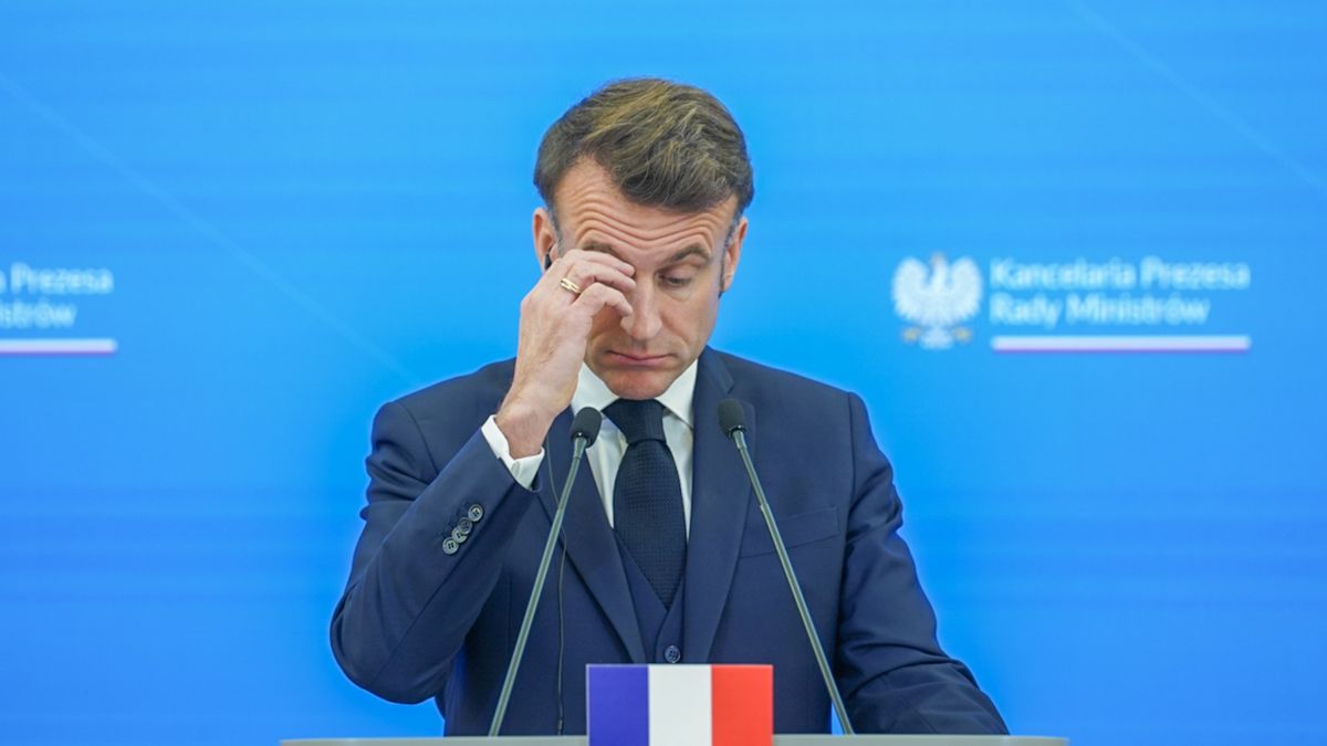 WARSAW, POLAND - 2024/12/12: President of France Emmanuel Macron, speaks to the media during a press conference. Donald Tusk and Emmanuel Macron held a meeting to discuss further support for Ukraine, international developments, and the future of transatlantic relations. The talks also focused on the priorities of Poland's presidency in the Council of the European Union, set to begin on January 1, 2025, under the motto "Security, Europe!". (Photo by Marek Antoni Iwanczuk/SOPA Images/LightRocket via Getty Images)