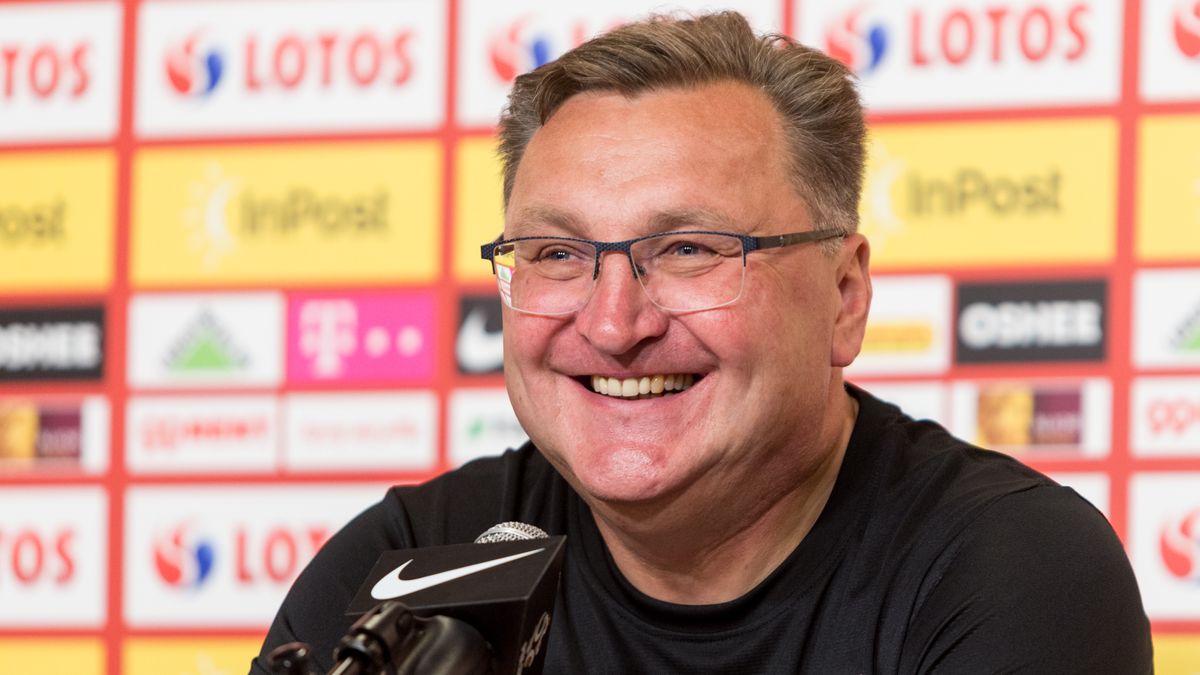 Trener Czeslaw Michniewicz before Europa Nations League match in Warsaw, Poland, on June 13, 2022. (Photo by Foto Olimpik/NurPhoto via Getty Images)