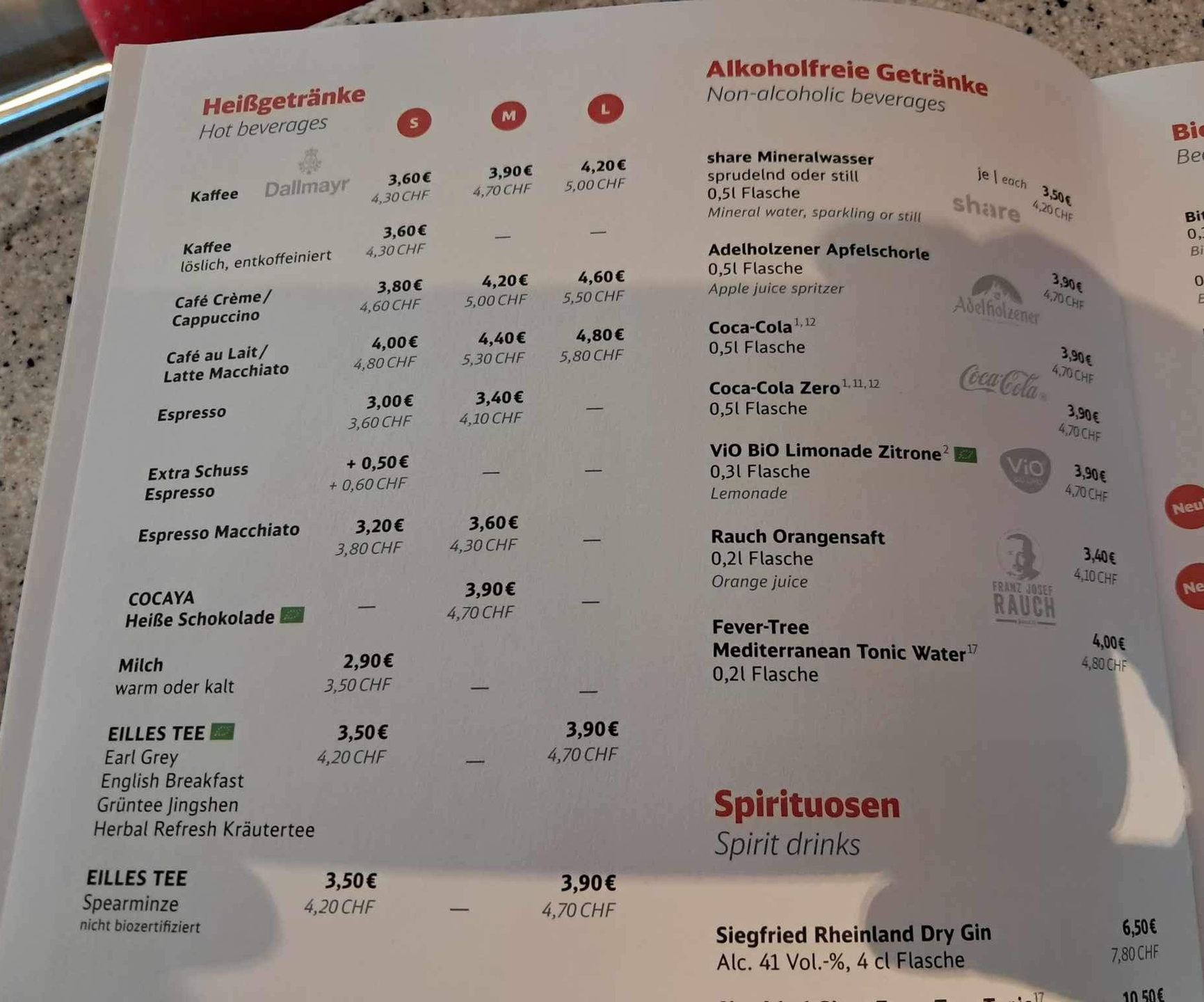 Ile kosztuje jedzenie w niemieckim pociągu?